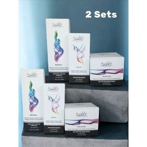 AuraVie Aura of Youth Renew Purifying Cleanser Toner Gel/Moisterizer/Serum
